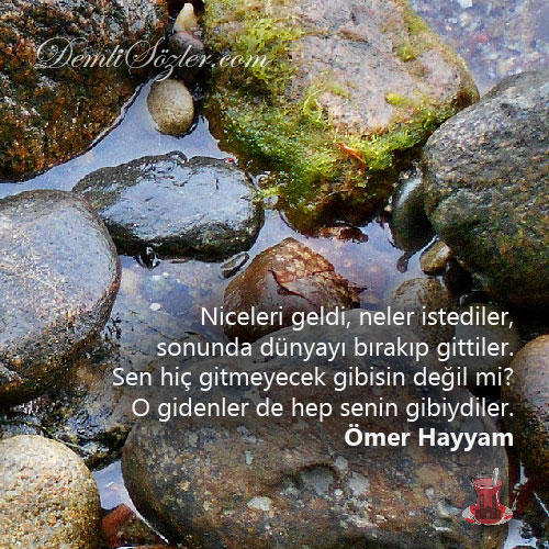 Niceleri geldi, neler istediler, sonunda dünyayı bırakıp gittiler. Sen hiç gitmeyecek gibisin değil mi? O gidenler de hep senin gibiydiler.