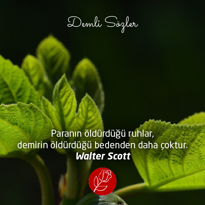 Paranın öldürdüğü ruhlar, demirin öldürdüğü bedenden daha çoktur.